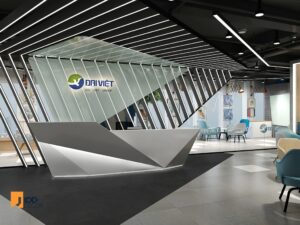 Thiết kế nội thất văn phòng Đại Việt - khu vực lễ tân (Dai Viet Group Office Interior Design - Reception Area)