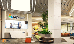 Thiết kế nội thất văn phòng cơ sở giáo dục IDP Hai Bà Trưng - Bàn lễ tân - IDP Education Group Office Interior Design - Reception Hall