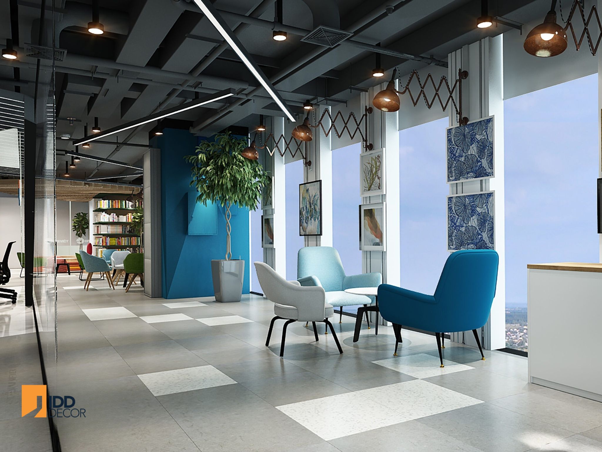 Thiết kế nội thất văn phòng Đại Việt - khu thảo luận mở