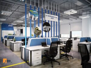 Thiết kế nội thất văn phòng công ty đa quốc gia Goodyear - khu vực làm việc (Goodyear Office Interior Design - The Workspace: Open, Flexible, and Youthful)