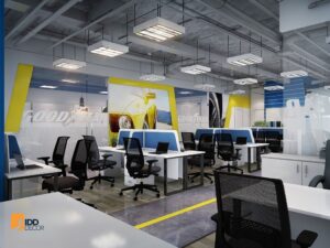 Thiết kế nội thất văn phòng công ty đa quốc gia Goodyear - khu vực làm việc (Goodyear Office Interior Design - The Workspace: Open, Flexible, and Youthful)