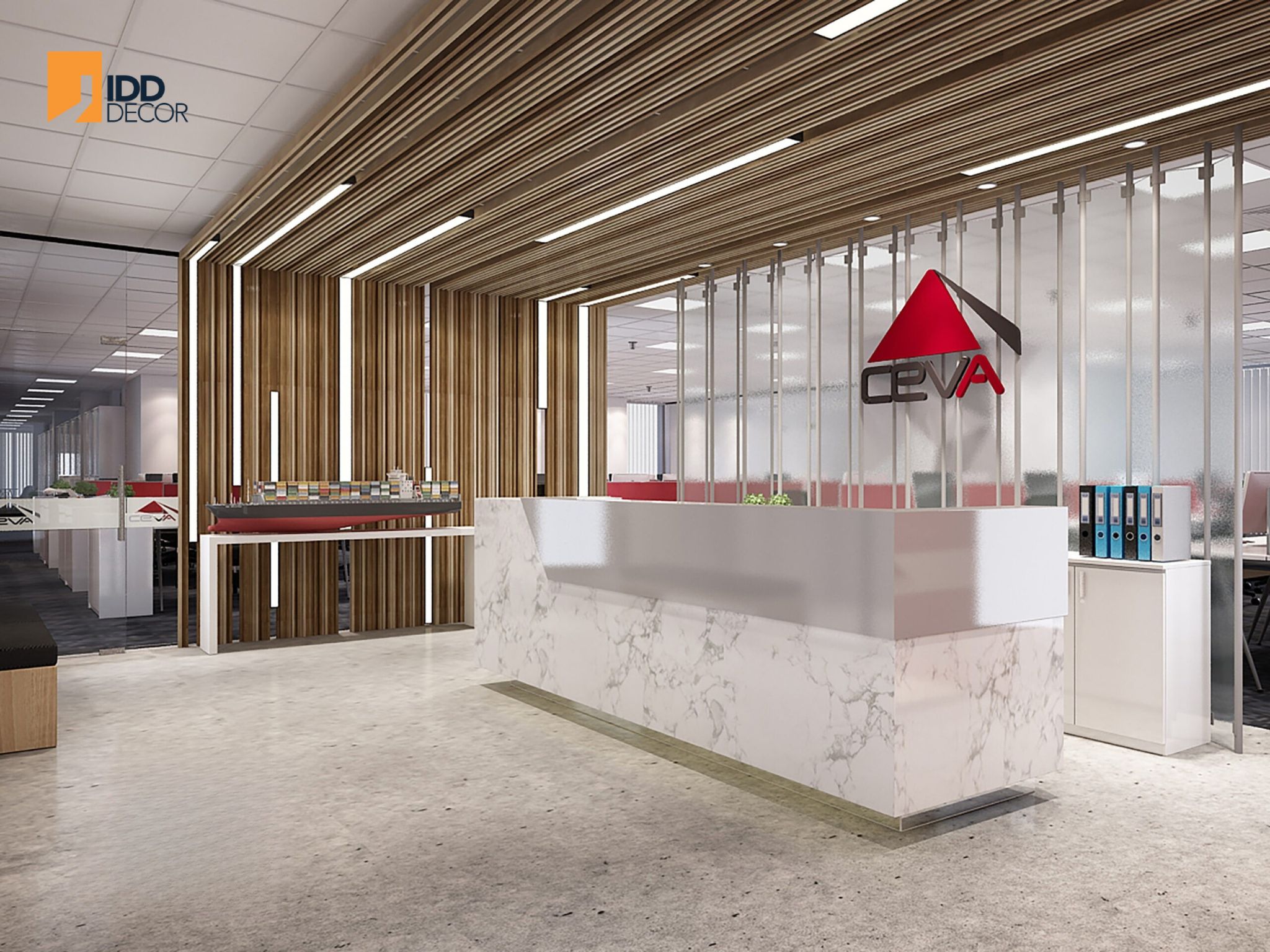 Thiết kế nội thất văn phòng Ceva Logistic - Quầy lễ tân