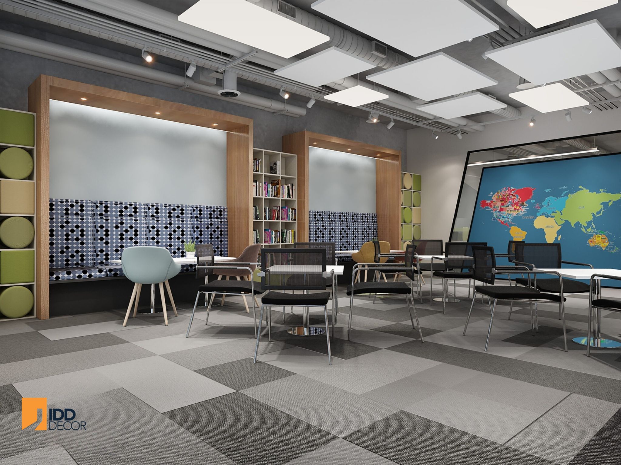 Thiết kế nội thất văn phòng tập đoàn giáo dục IDP quận 5 - quầy lễ tân - IDP Education District 5 Office Interior Design - Waiting Area