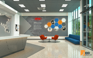 Thiết kế nội thất văn phòng tập đoàn VPIC - Sảnh lễ tân (VPIC Office Interior Design - Reception Hall Area