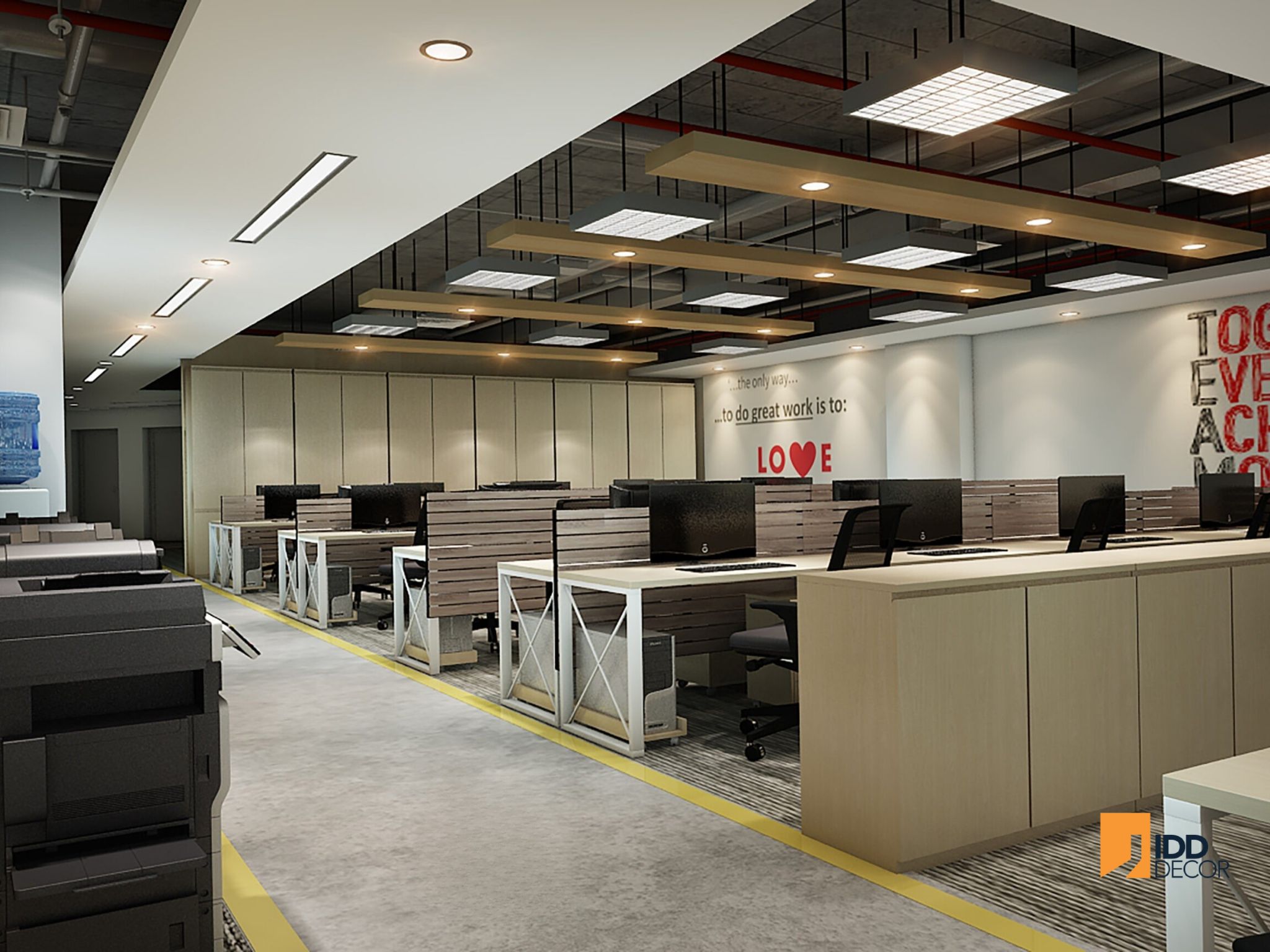 Thiết kế nội thất văn phòng tập đoàn ECOBA - khu vực làm việc (ECOBA Office Interior Design - The Reception Area: A Statement of Brand Power)