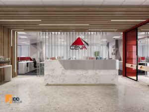 Thiết kế nội thất văn phòng Ceva Logistic - Quầy lễ tân