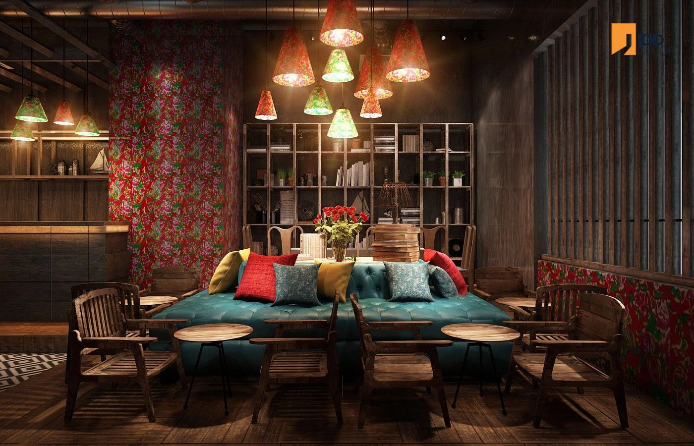 Thiết kế nội thất quán cafe Cộng Cà Phê - VINCOM Đồng Khởi - giữ nguyên những nét nội thất rất Cộng (Cong Ca Phe - Cafe Interior Design)