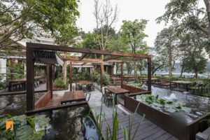 Thiết kế nội thất nhà hàng Ngon Garden - khu vực sân vườn (Ngon Garden Restaurant Interior Design - Garden / Outdoor Space – Oriental Welcome)