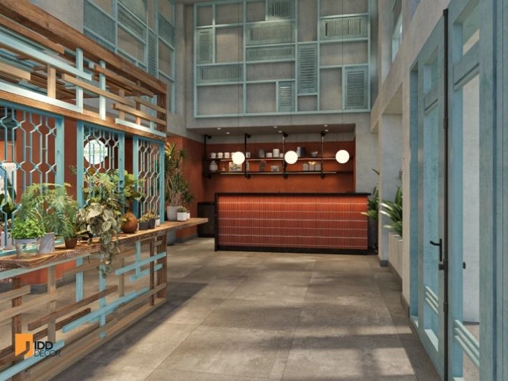 Thiết kế nội thất nhà hàng Ngon Sài Gòn - Đống Đa Hà Nội - tầng trệt (Ngon Sai Gon - Dong Da Ha Noi restaurant interior design - Bar & Reception – Cho Lon Vibes Inside the Restaurant)