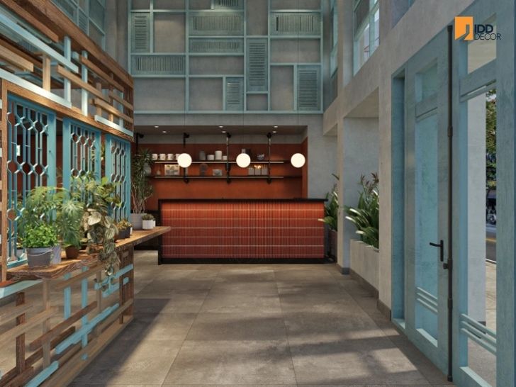 Thiết kế nội thất nhà hàng Ngon Sài Gòn - Đống Đa Hà Nội - tầng trệt (Ngon Sai Gon - Dong Da Ha Noi restaurant interior design - Bar & Reception – Cho Lon Vibes Inside the Restaurant)