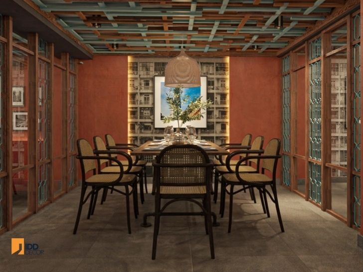 Thiết kế nội thất nhà hàng Ngon Sài Gòn - Đống Đa Hà Nội - tầng trệt (Ngon Sai Gon - Dong Da Ha Noi restaurant interior design - Private Dining – Cherishing Memories)