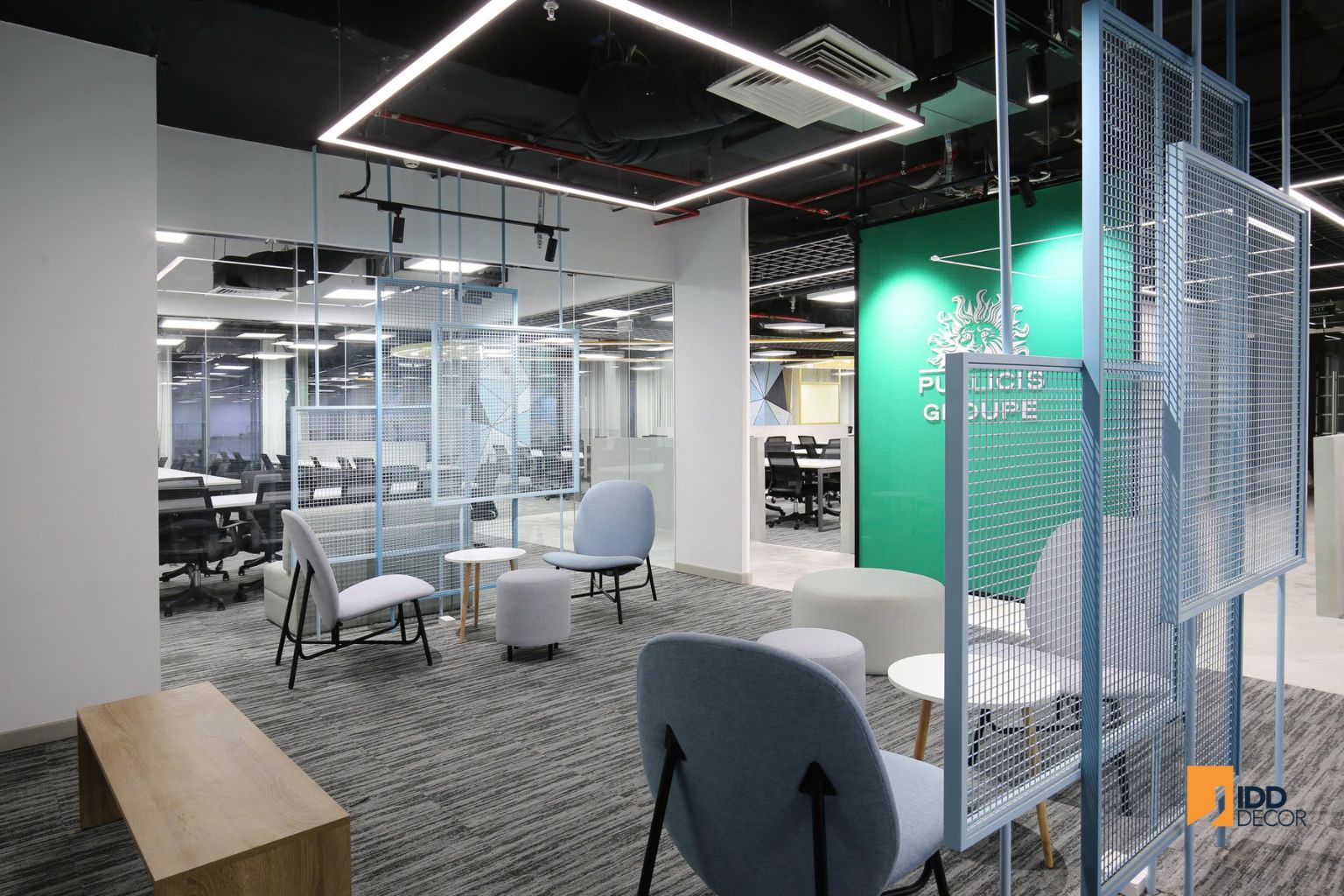 Thiết kế thi công nội thất văn phòng - Sảnh phụ Publicis - Thực hiện bởi IDD Decor (Publicis Interior Design - Secondary Lobby)