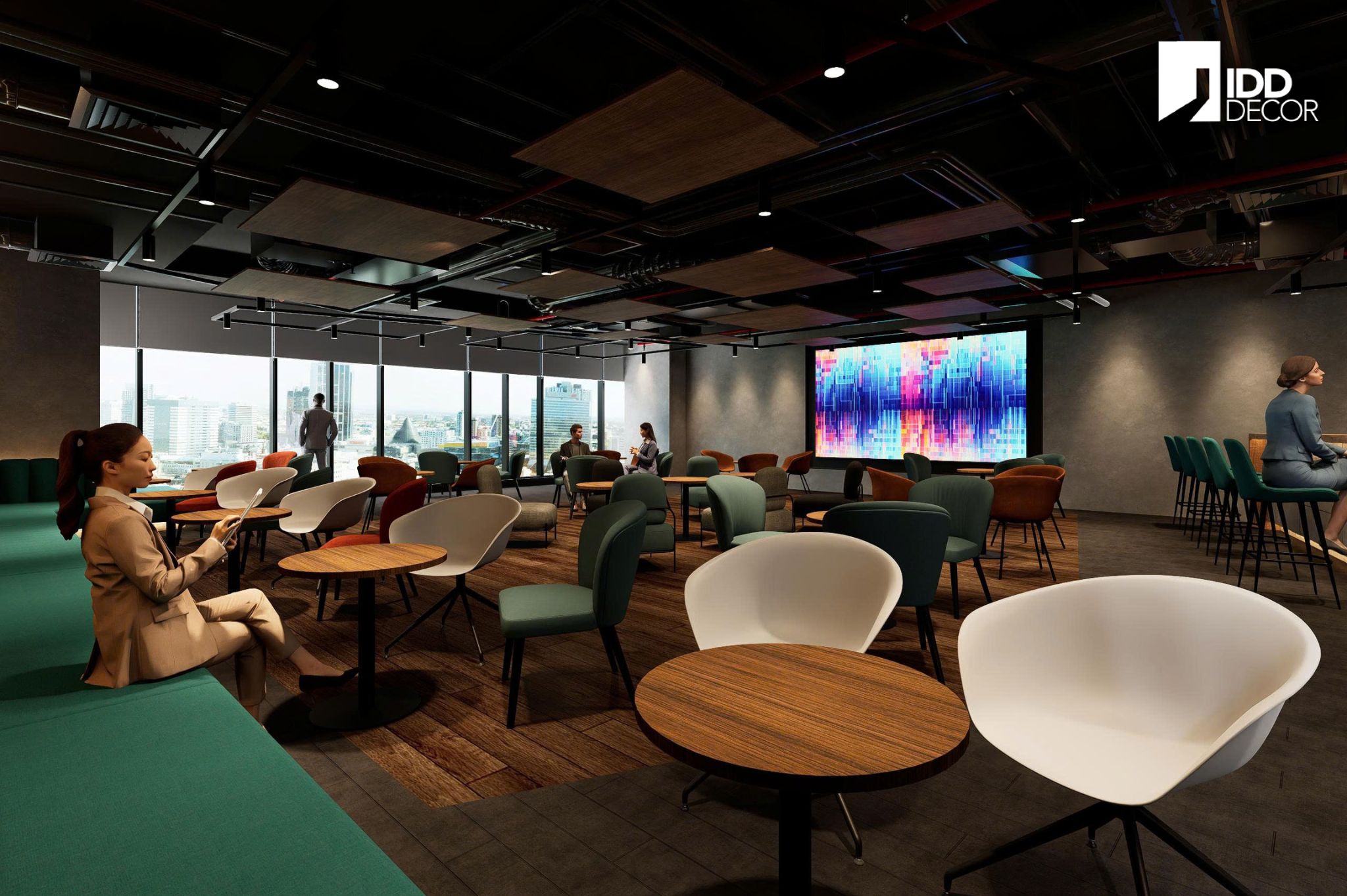 Thiết kế nội thất văn phòng khu vực đa năng Publicis group - khu vực cafe (Publicis Office Interior Design - The Cafe Area: A Space for Work and Relaxation)