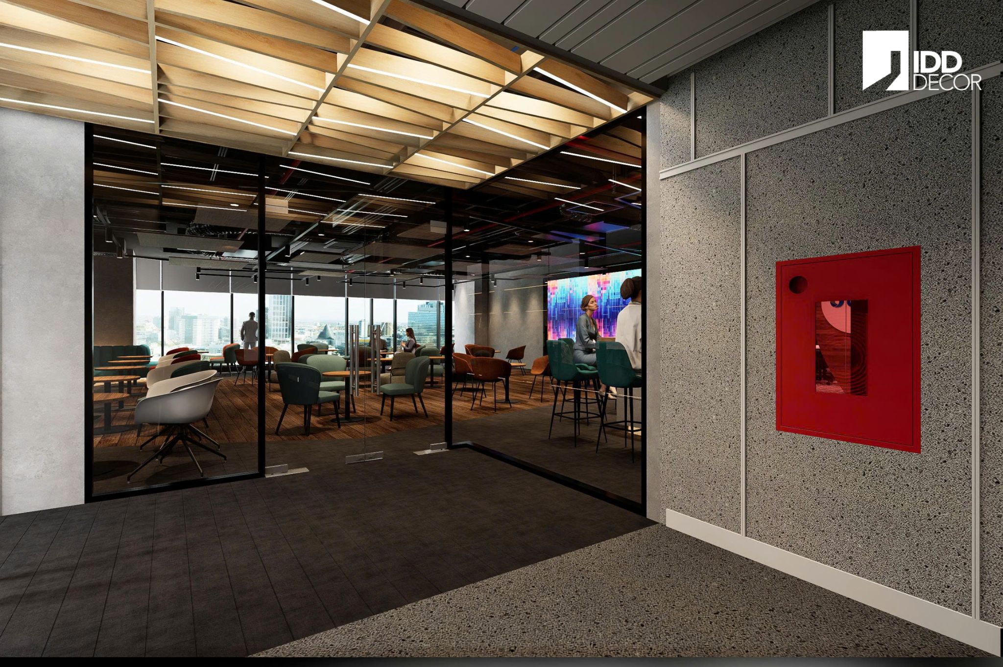 Thiết kế nội thất văn phòng khu vực đa năng Publicis group - cổng ra vào - Publicis Office Interior Design - The Entrance: A Commitment to Safety