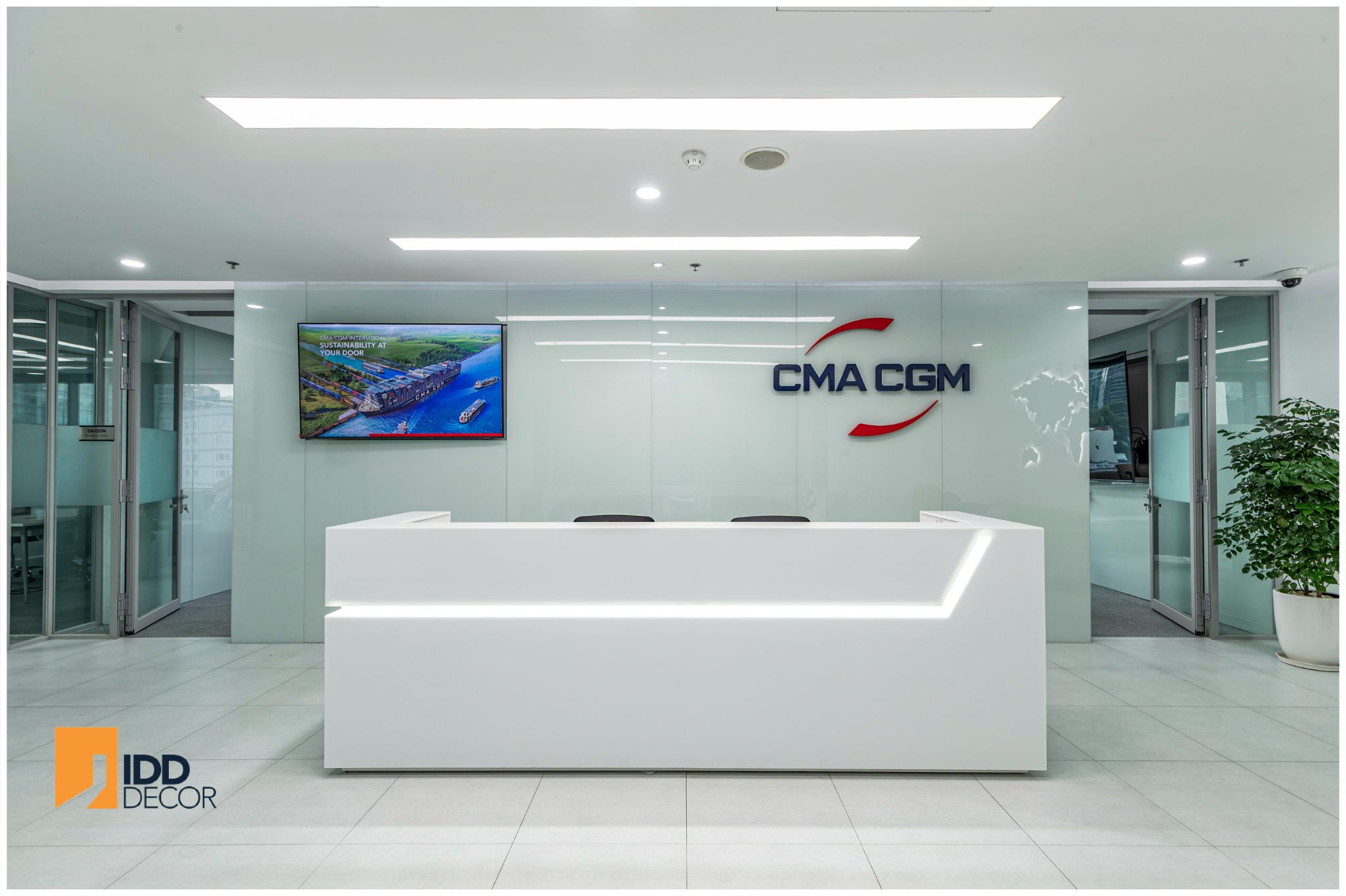 Thiết kế nội thất văn phòng CMA - Khu vực lễ tân (CMA Office Interior Design – Reception Area)