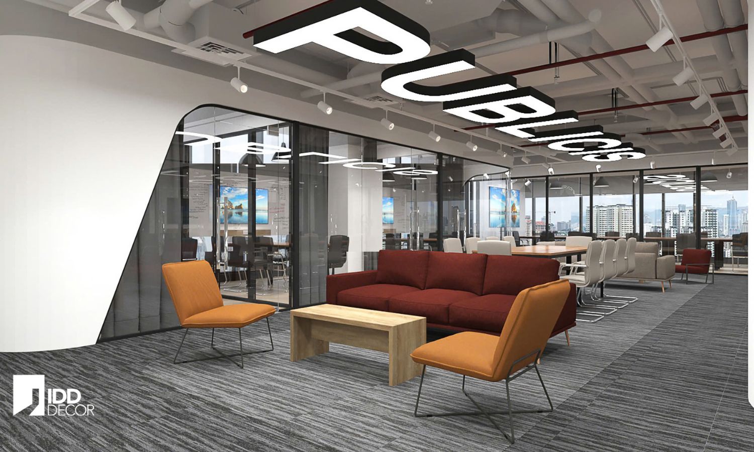 Thiết kế nội thất khu vực thảo luận mở Publicis