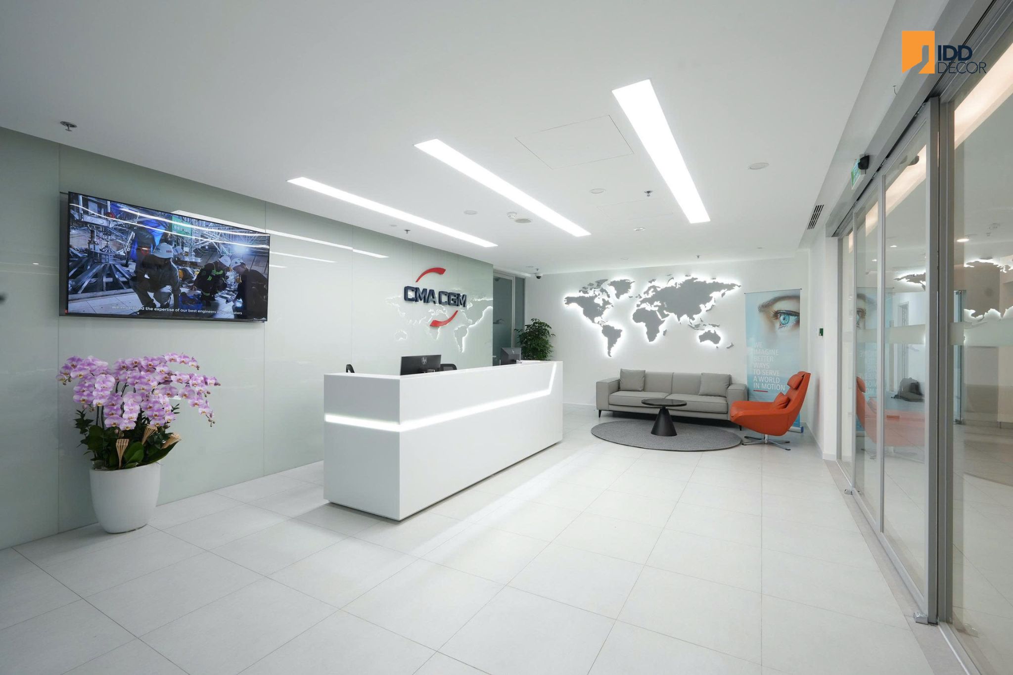 Thiết kế nội thất văn phòng CMA - Khu vực lễ tân (CMA Office Interior Design – Reception Area)