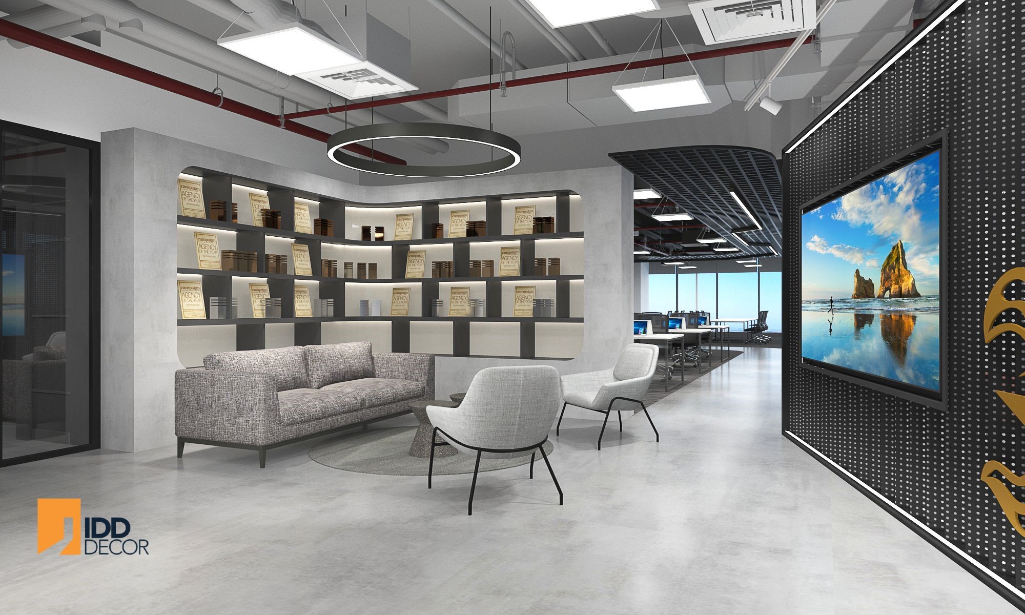 Thiết kế nội thất khu vực lễ tân Publcis Group - Khu vực lễ tân Publicis – Không gian mở tạo cảm giác thoáng đãng như cũng rất bí ẩn