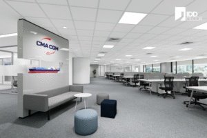 Thiết kế nội thất khu vực làm việc CMA CGM