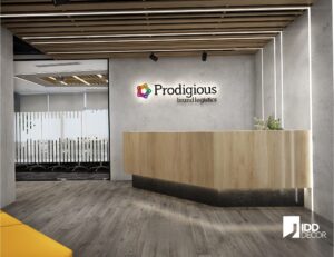 Thiết kế nội thất khu vực lễ tân Prodigious (Prodigious Office Interior Design - A Reception)