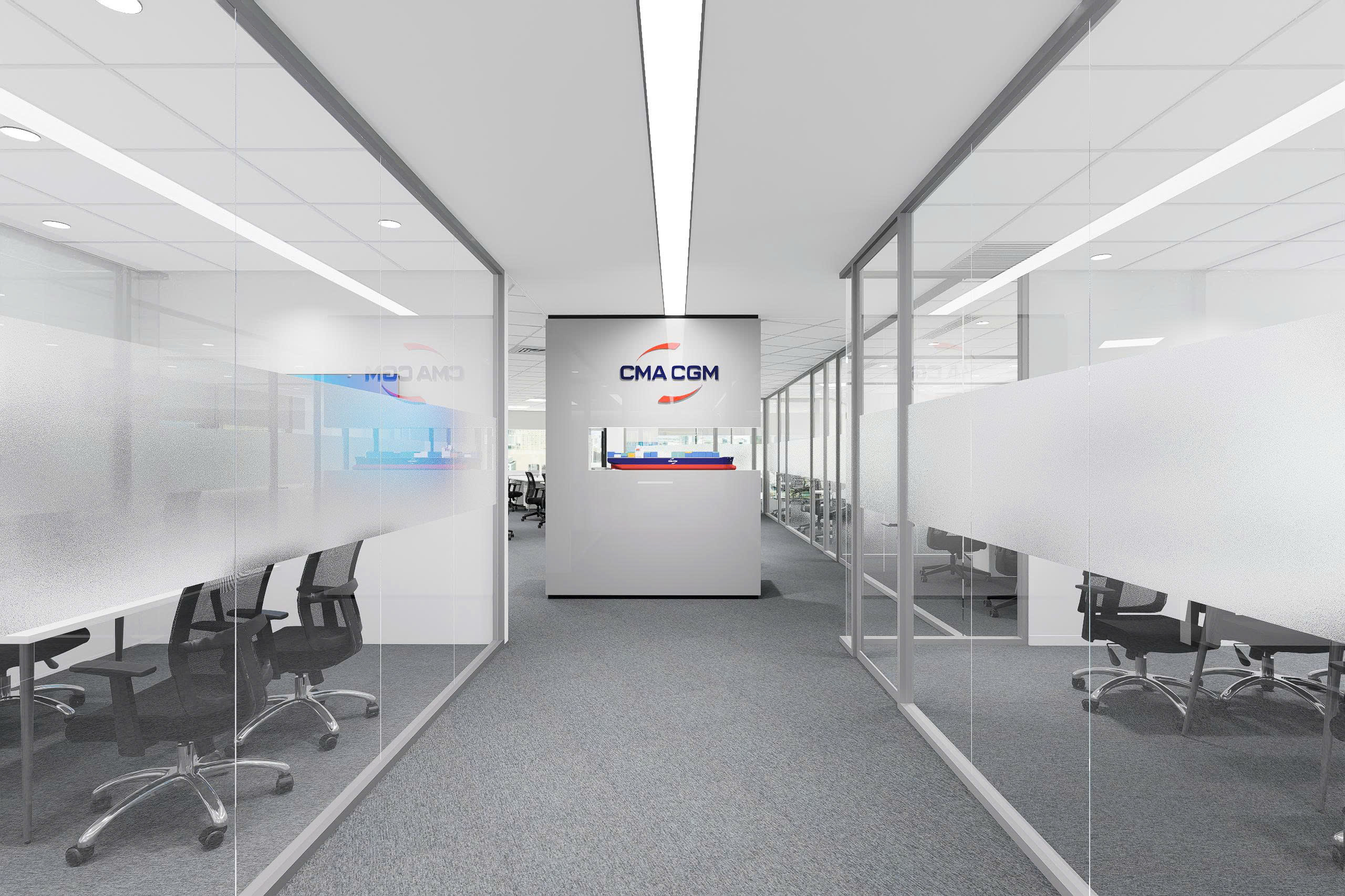 Thiết kế nội thất khu vực làm việc CMA CGM