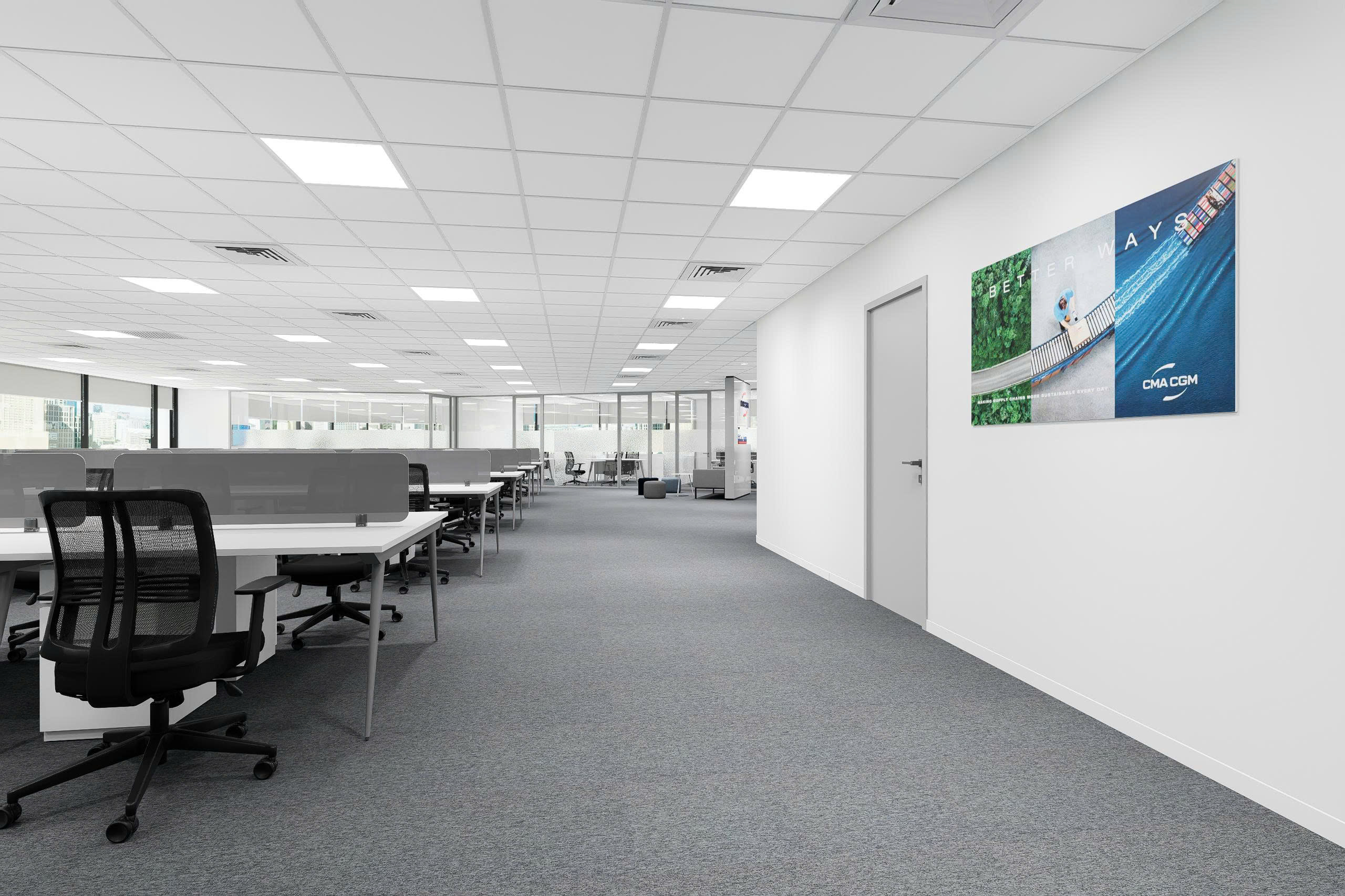 Thiết kế nội thất khu vực làm việc CMA CGM